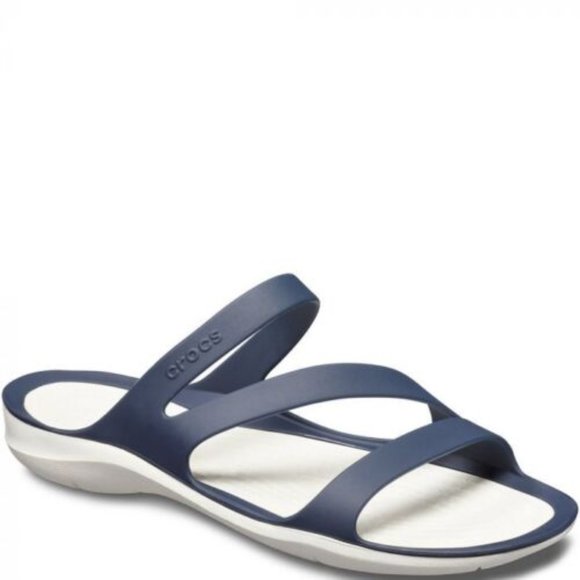 CROCS | Shoes | Crocs Swiftwater Slip On Sandals Navy Gray 23998